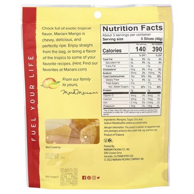 Suszone owoce Mariani, mango, 4 uncje (113 g)