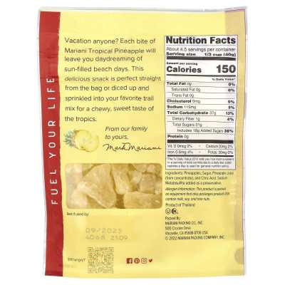 Mariani Trockenfrüchte, Tropische Ananas, 6 oz (170 g)