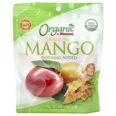 Suszone owoce Mariani, Organiczne Niesulfikowane Mango, 4 uncje (113 g)