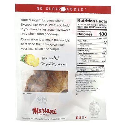 Mariani Trockenfrüchte, Familie, Ananas, 5 oz (142 g)