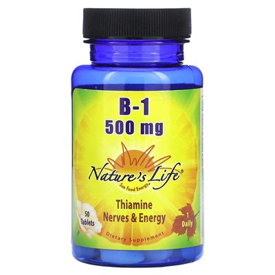 Nature's Life, B-1, 500 mg, 50 Tabletten