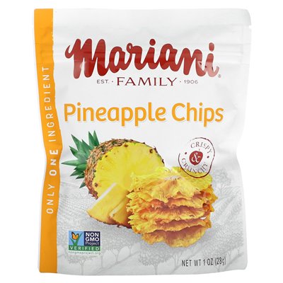 Suszone owoce Mariani, chipsy ananasowe, 1 uncja (28 g) Suszone owoce Mariani, chipsy ananasowe, 1 uncja (28 g)
