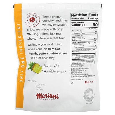Suszone owoce Mariani, chipsy ananasowe, 1 uncja (28 g) Suszone owoce Mariani, chipsy ananasowe, 1 uncja (28 g)