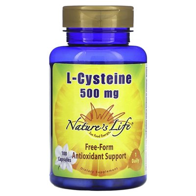 Nature's Life, L-Cysteine, 500 mg, 100 kapsułek