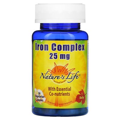Nature's Life, Eisenkomplex, 25 mg, 50 vegetarische Kapseln