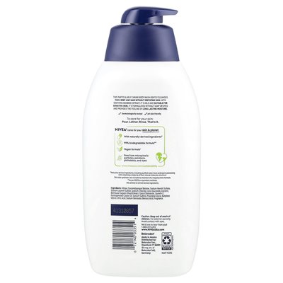 Nivea, mężczyźni, wrażliwe 3 w 1 mycie ciała, ekstrakt z bambusa, 30 fl oz (887 ml)