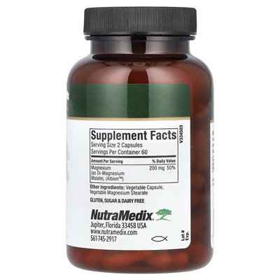 NutraMedix, Magnez Malinian, 120 Wegetariańskich Kapsułek NutraMedix, Magnez Malinian, 120 Wegetariańskich Kapsułek