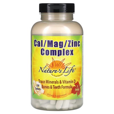 Nature's Life, Cal/Mag/Zinc Complex, 250 Tablets