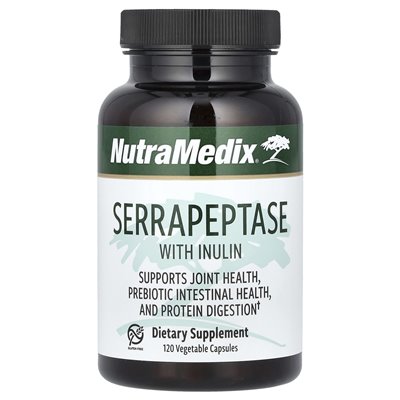Nutramedix, serrapeptase with inulin, 120 vegetable capsules