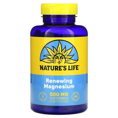 Nature's Life, Magnesium Renewal, 500 mg, 180 pflanzliche Kapseln