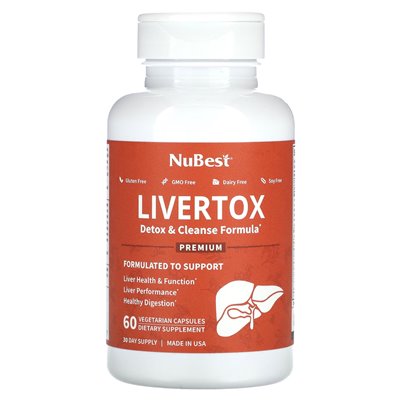 Nubest, Livertox, 60 kapsułek wegetariańskich Nubest, Livertox, 60 kapsułek wegetariańskich