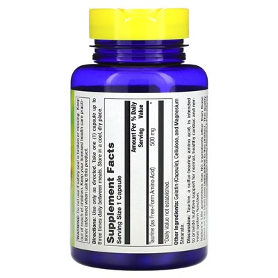 Nature's Life, Taurin, 500 mg, 100 Kapseln