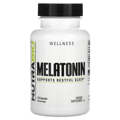 Nutrabio, melatonina, 3 mg, 120 kapsułek