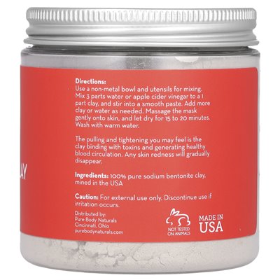 Pure Body Naturals, Indisches Heil-Bentonit-Tonpulver, 8 oz (227 g) Pure Body Naturals, Indisches Heil-Bentonit-Tonpulver, 8 oz (227 g)