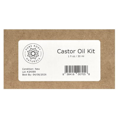 Pure Body Naturals, Organic Castor Oil Kit, 1 fl oz (30 ml)