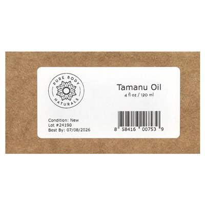 Pure Body Naturals, Tamanu Over Nocny Miracle Oil, 4 fl oz (120 ml)