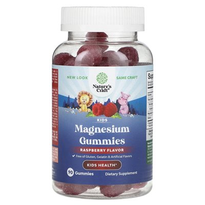 Nature's Craft, Kids Magnesium Gummies, Raspberry, 90 Gummies Nature's Craft, Kids Magnesium Gummies, Raspberry, 90 Gummies