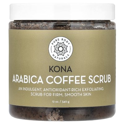 Pure Body Naturals, Kona Arabica Coffee Scrub, 12 uncji (340 g)
