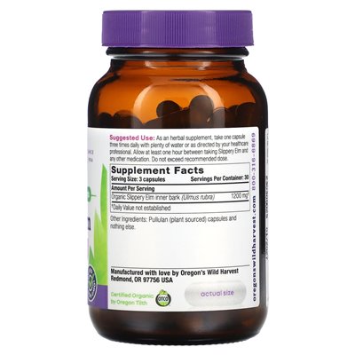 Wild Harvest Oregon Slippery Elm 90 Vegan Capsules