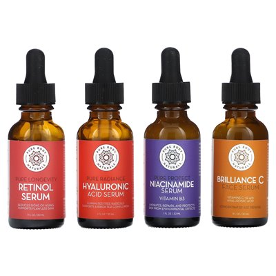Pure Body Naturals, Gesichtsserum-Set, 4-teiliges Set, 1 fl oz (30 ml) Pure Body Naturals, Gesichtsserum-Set, 4-teiliges Set, 1 fl oz (30 ml)