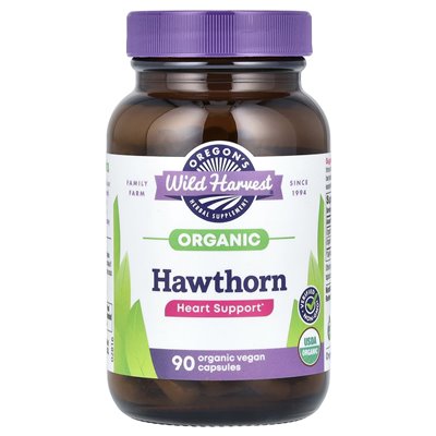 Dzikie żniwa Oregon, Hawthorn Organic Hawthorn, 90 wegańskich kapsułek