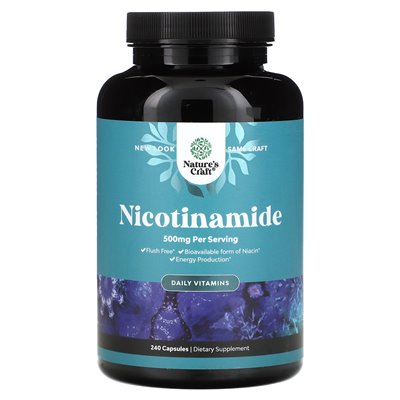 Nature's Craft, Nicotinamide, Daily Vitamins, 500 mg, 240 Capsules Nature's Craft, Nicotinamide, Daily Vitamins, 500 mg, 240 Capsules