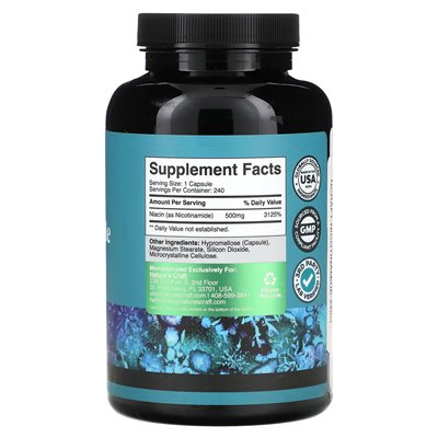 Nature's Craft, Nicotinamide, Daily Vitamins, 500 mg, 240 Capsules Nature's Craft, Nicotinamide, Daily Vitamins, 500 mg, 240 Capsules