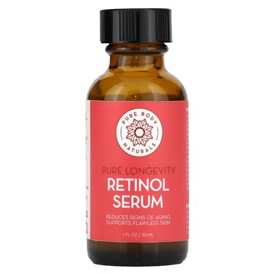 Pure Body Naturals, Pure Longevity Retinol Serum, 1 fl Oz (30 ml)