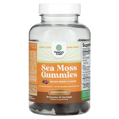 Nature's Craft, Seemoos-Gummibärchen, gemischte Beeren, 90 Gummibärchen