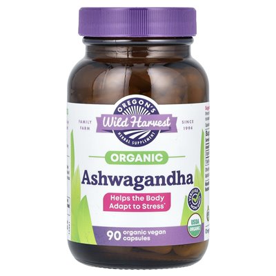 Oregon's Wild Harvest, Organic Ashwagandha, 90 organicznych kapsułek wegańskich