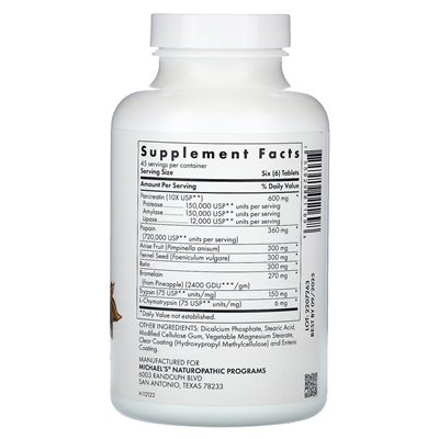Naturopathic Michael, Recovery Zymes, 270 stabilnych tabletek PH powlekanych jelitami