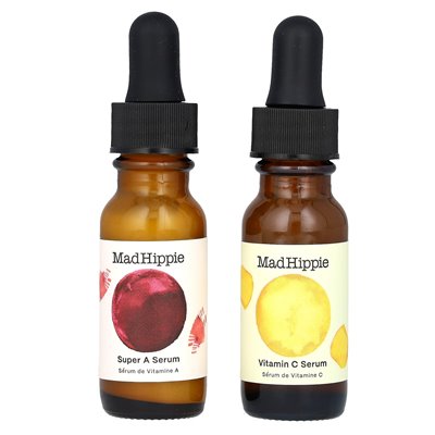 Crazy Hippie, Tag & Nacht Doppelpack, Vitamin C & Super Serum, 2 Flaschen, 0,5 fl oz (15 ml)
