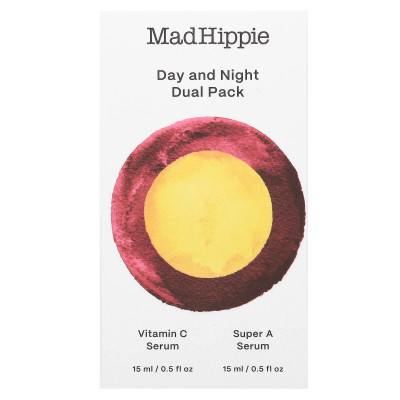 Crazy Hippie, Tag & Nacht Doppelpack, Vitamin C & Super Serum, 2 Flaschen, 0,5 fl oz (15 ml)