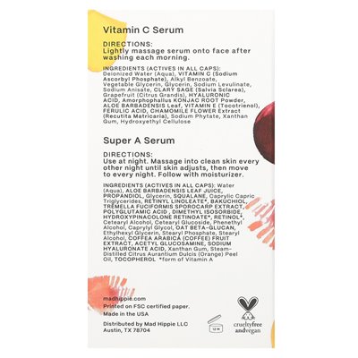 Crazy Hippie, Tag & Nacht Doppelpack, Vitamin C & Super Serum, 2 Flaschen, 0,5 fl oz (15 ml)