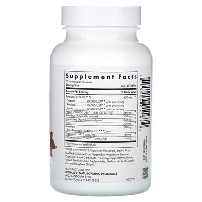 Naturopathic Michael, Recovery Zymes, 90 tabletek stabilnych PH powlekanych jelitami Naturopathic Michael, Recovery Zymes, 90 tabletek stabilnych PH powlekanych jelitami