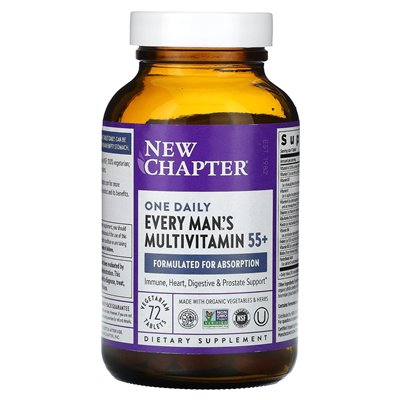 Nowy rozdział, jeden mężczyzna Daily 55+ Multiwitamin, 72 tabletki wegetariańskie