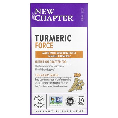 Nowy rozdział, Turmeric Force ™, 120 kapsułek wegetariańskich