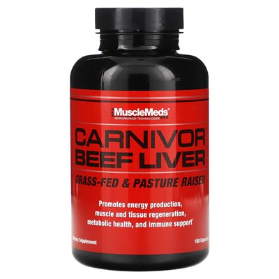 Musclemeds, Carnivor Rinderleber, 180 Kapseln