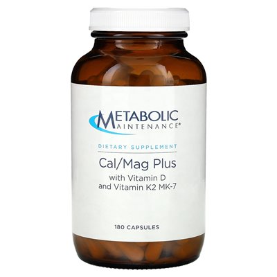 Metabolic Maintenance, Cal/MAG plus mit Vitamin D und Vitamin K2 MK-7, 180 Kapseln