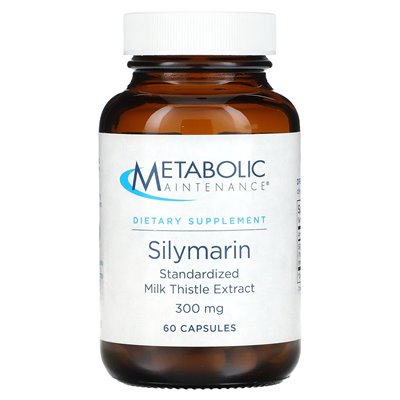 Konserwacja metaboliczna, silymaryna, znormalizowany ekstrakt z ostu mlecznego, 300 mg, 60 kapsułek