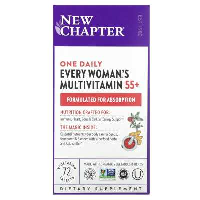 New Chapter, Every Woman's Daily 55+ Multivitamin, 72 vegetarische Tabletten