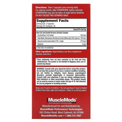 Musclemeds, Stemtropin, 60 Kapseln