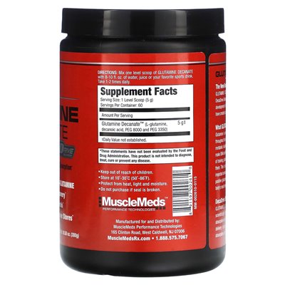 Musclemeds, Glutamine Decanate, Unxlavered, 10,58 uncji (300 g)