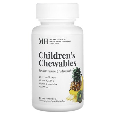 Naturopathic Michael, Children's Dżewables, Multivitamin &amp Mineral, 120 wegetariańskich wafli do żucia