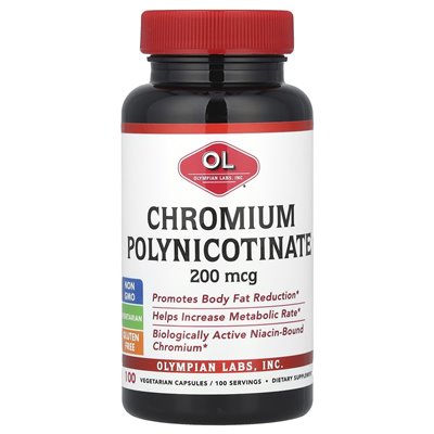 Olympian Labs, Chromium Polynicotniate, 200 mcg, 100 kapsułek wegetariańskich