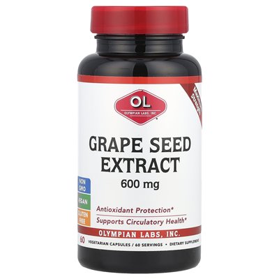 Olympic Labs Grape Seed Extract Maximum Strength 600mg 60 Vegetarian Capsules