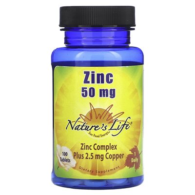Nature's Life, Zink, 50 mg, 100 Tabletten
