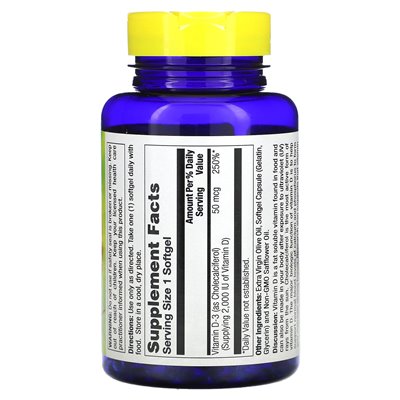 Nature's Life, D-3, 50 Mcg (2000 IU), 240 Softgels Nature's Life, D-3, 50 Mcg (2000 IU), 240 Softgels