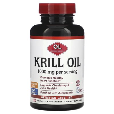 Olympian Labs, Krillöl, 1000 mg, 120 Weichkapseln (500 mg na Weichkapsel)