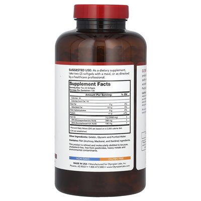 Olympian Labs, Omega-3 Fish Oils, 2000 mg, 240 miękkich (1000 mg na miękką) Olympian Labs, Omega-3 Fish Oils, 2000 mg, 240 miękkich (1000 mg na miękką)